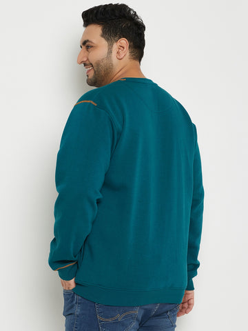 Panderosa Pine Solid Full Sleeve Round Neck Plus Size Sweatshirt