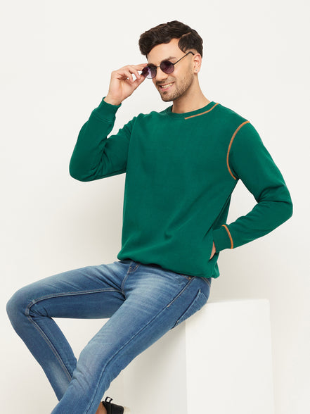 Panderosa Pine Solid Full Sleeve Round Neck Sweatshirt