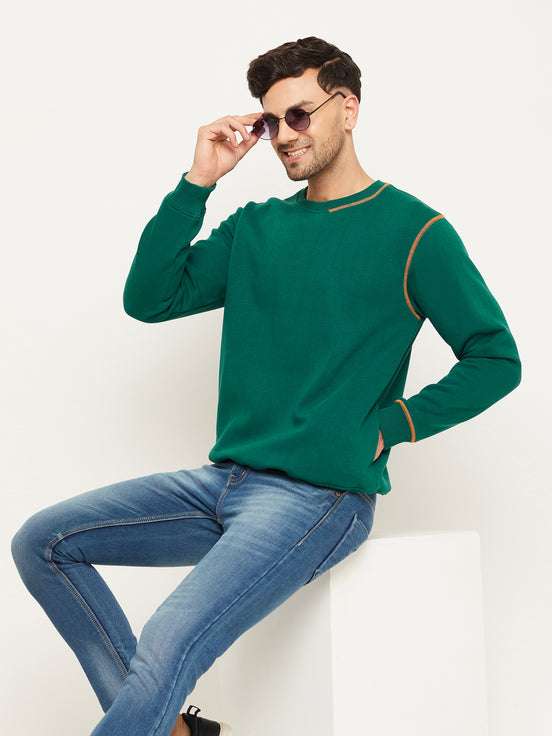 Panderosa Pine Solid Full Sleeve Round Neck Sweatshirt
