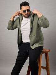 Pista Green Hooded Plus active Sweatshirt
