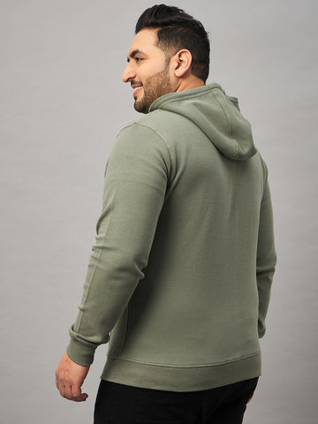 Pista Green Hooded Plus active Sweatshirt
