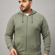 Pista Green Hooded Plus active Sweatshirt