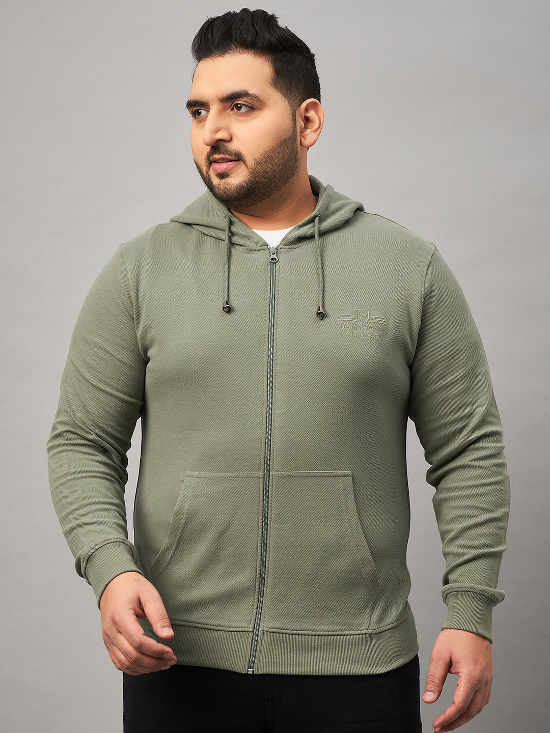 Pista Green Hooded Plus active Sweatshirt