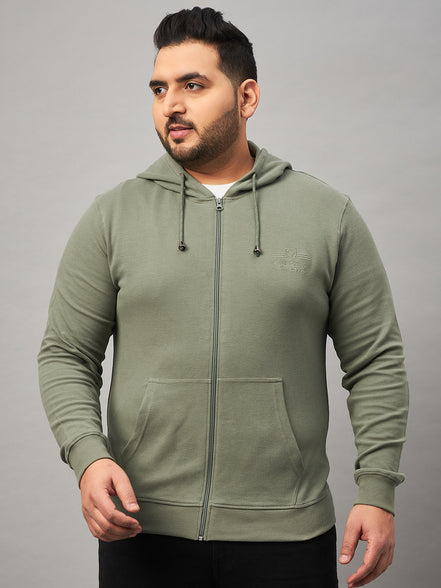 Pista Green Hooded Plus active Sweatshirt