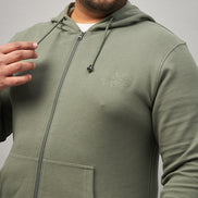 Pista Green Hooded Plus active Sweatshirt