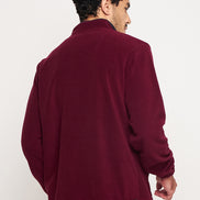 Wine Solid Full Sleeve Mock Neck Sweatshirt