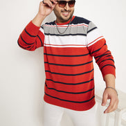 Multicolor Striped Plus Size Sweatshirt