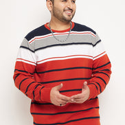Multicolor Striped Plus Size Sweatshirt