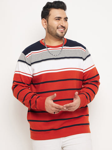 Multicolor Striped Plus Size Sweatshirt