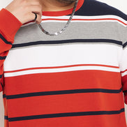 Multicolor Striped Plus Size Sweatshirt