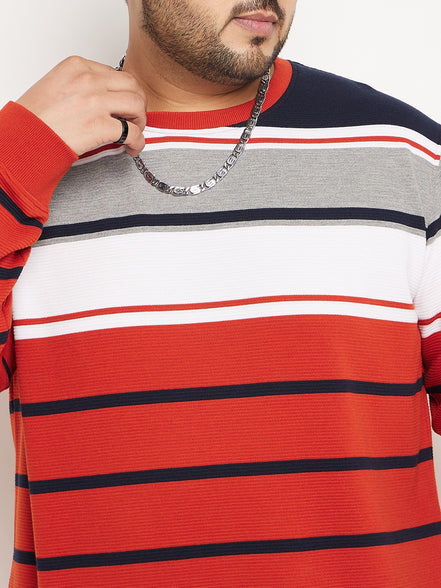 Multicolor Striped Plus Size Sweatshirt