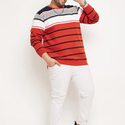 Multicolor Striped Plus Size Sweatshirt
