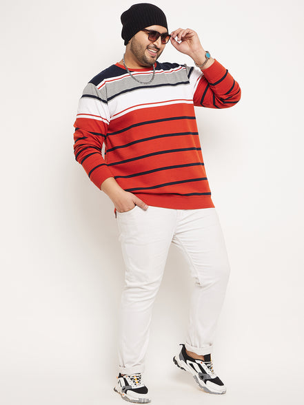 Multicolor Striped Plus Size Sweatshirt