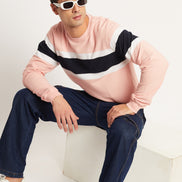 Light Pink Striped Sweatshirt
