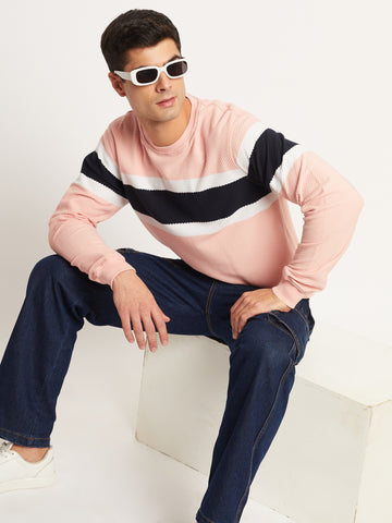 Light Pink Striped Sweatshirt