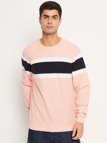 Light Pink Striped Sweatshirt