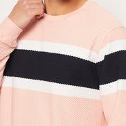 Light Pink Striped Sweatshirt