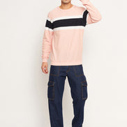 Light Pink Striped Sweatshirt