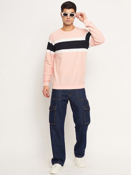 Light Pink Striped Sweatshirt