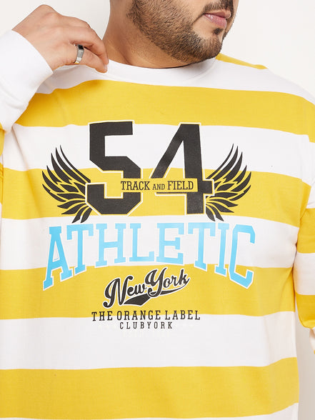 White Striped Plus Size Sweatshirt