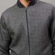 Anthra Melange Solid Mock Neck Sweatshirt