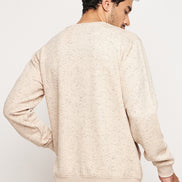 Beige Solid Full Sleeve Round Neck Sweatshirt