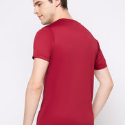 Wine Printed Activewear T-Shirt