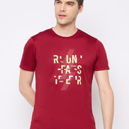 Wine Printed Activewear T-Shirt