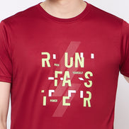 Wine Printed Activewear T-Shirt