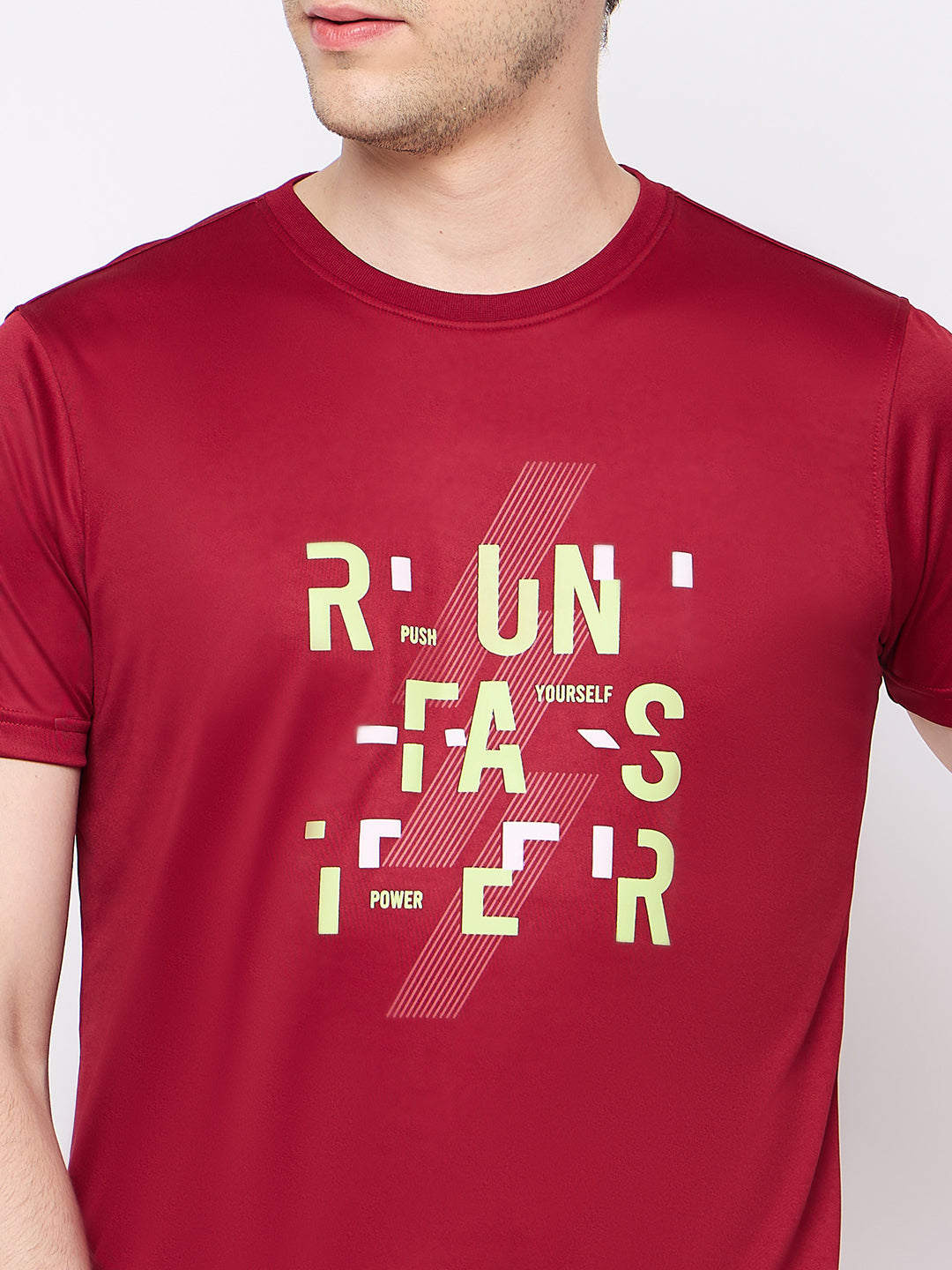 Wine Printed Activewear T-Shirt