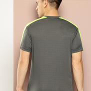 Grey Printed Activewear T-Shirt