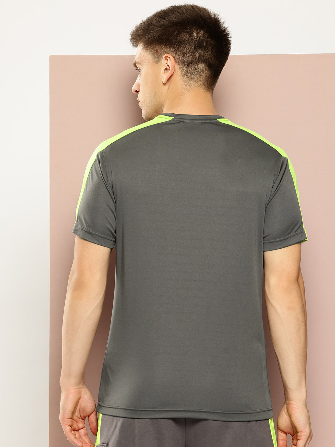 Grey Printed Activewear T-Shirt