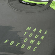 Grey Printed Activewear T-Shirt
