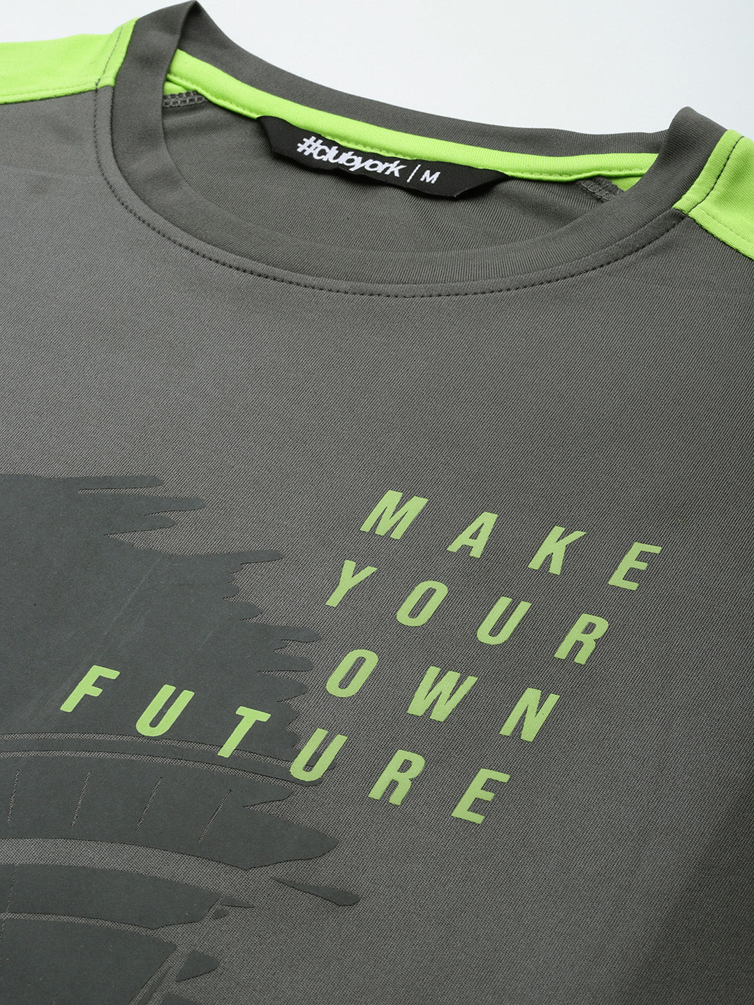 Grey Printed Activewear T-Shirt
