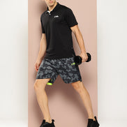 Dark Grey Printed Activewear Short