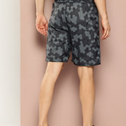 Dark Grey Printed Activewear Short