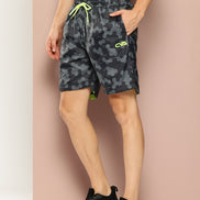 Dark Grey Printed Activewear Short