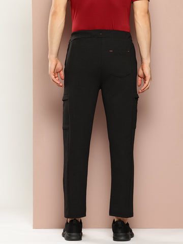 Black Solid Activewear Track Pant