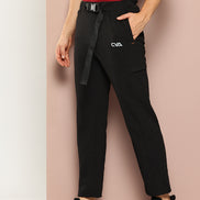 Black Solid Activewear Track Pant