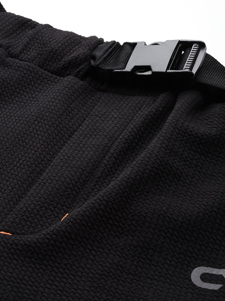 Black Solid Activewear Track Pant