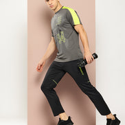 Black Solid Activewear Track Pant