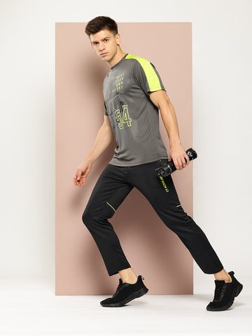 Black Solid Activewear Track Pant