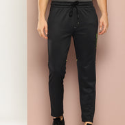 Black Solid Activewear Track Pant