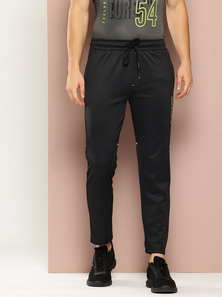 Black Solid Activewear Track Pant
