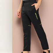 Black Solid Activewear Track Pant