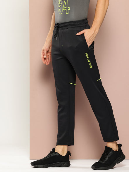 Black Solid Activewear Track Pant
