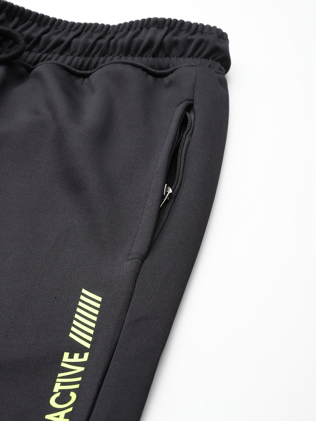 Black Solid Activewear Track Pant