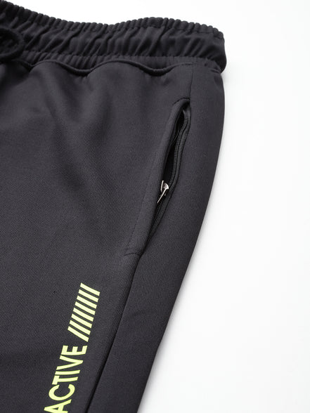 Black Solid Activewear Track Pant