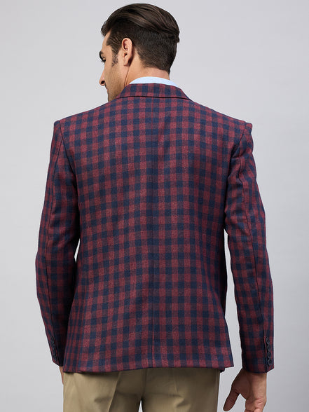 Maroon Check Blazer