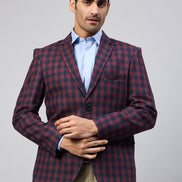 Maroon Check Blazer
